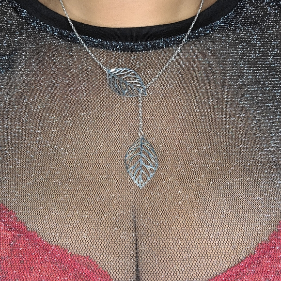 Double Leaf Necklace - Picture 13 of 13